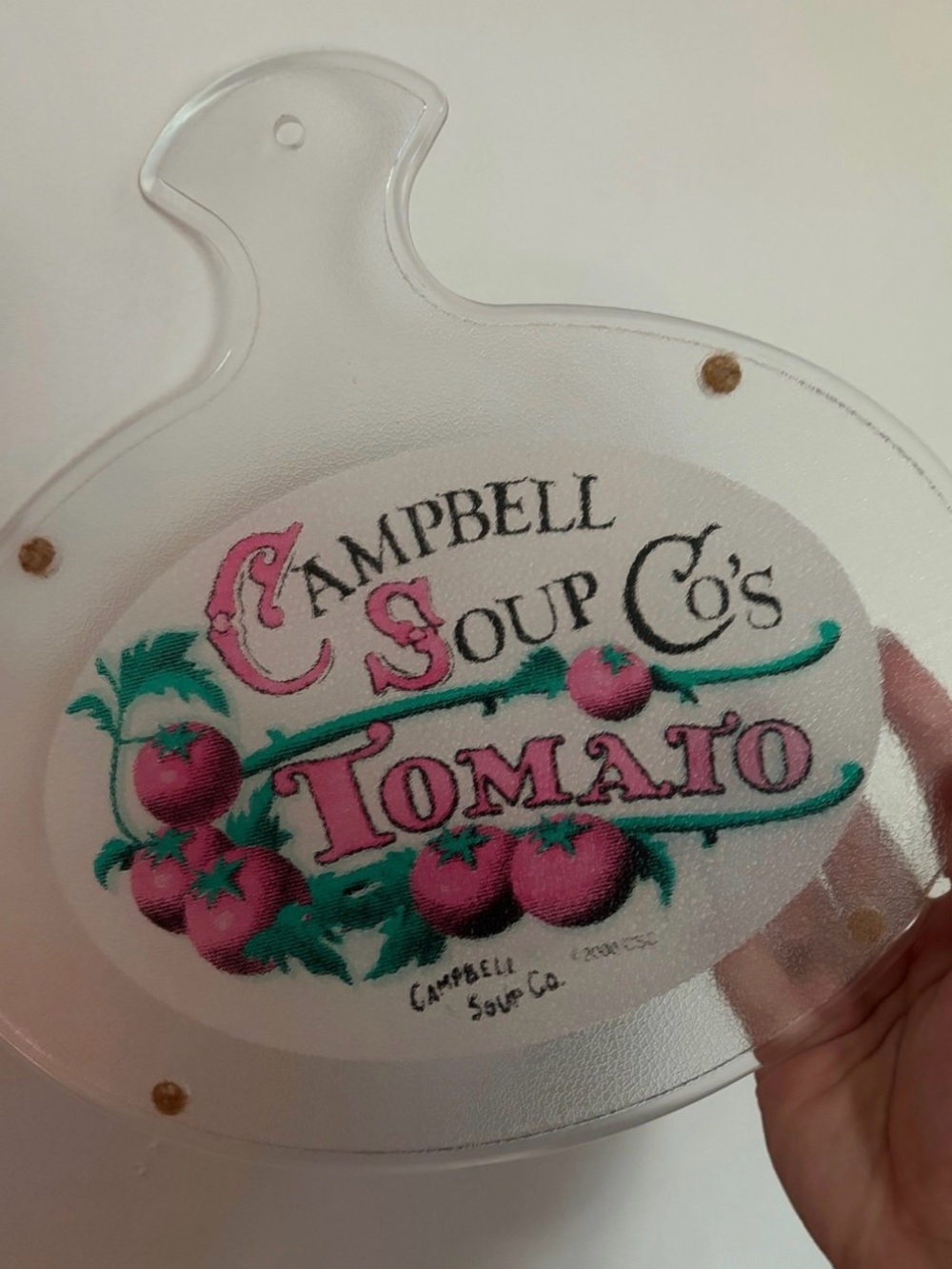 Campbells soup branded cutting board